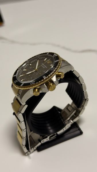 Чоловічий годинник Emporio Armani Diver AR11361 з хронографом (Біколор / Чорний)