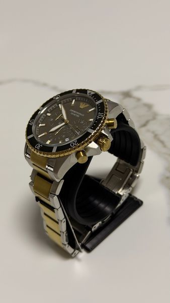 Чоловічий годинник Emporio Armani Diver AR11361 з хронографом (Біколор / Чорний)
