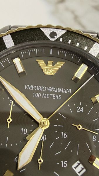 Чоловічий годинник Emporio Armani Diver AR11361 з хронографом (Біколор / Чорний)