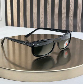 Сонцезахисні окуляри Ray-Ban RB2224 чорні, зелена лінза G15, поляризовані, прямокутні, чоловічі, оригінал RBN07968 фото
