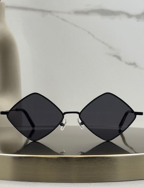 Сонцезахисні окуляри Saint Laurent SL 302 Lisa чорні ромбоподібні металеві унісекс
