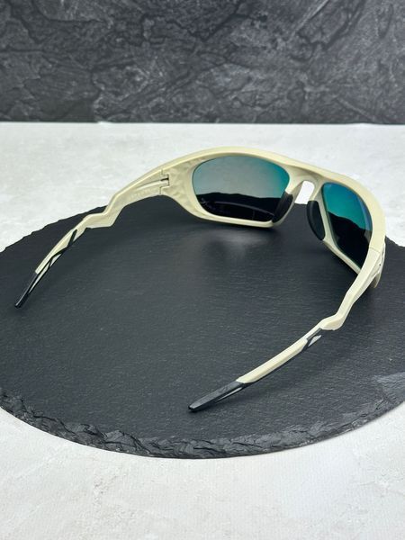Солнцезащитные очки Oakley Lateralis бежевые спортивные с зеркальной линзой Prizm Road, вело бег, мужские