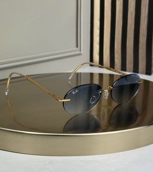 Сонцезахисні окуляри Ray-Ban RB3767 золото, блакитна градієнтна лінза, безободкові, овальні, унісекс, оригінал RBN93407 фото