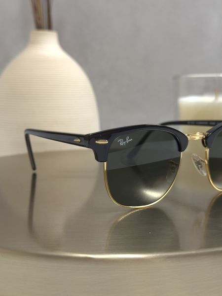 Сонцезахисні окуляри Ray-Ban RB3016 Clubmaster чорні золото G15 унісекс