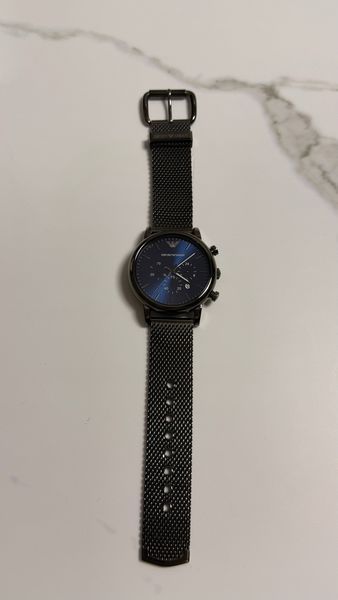 Мужские часы Emporio Armani Luigi AR1979 с хронографом (Серый / Синий циферблат)
