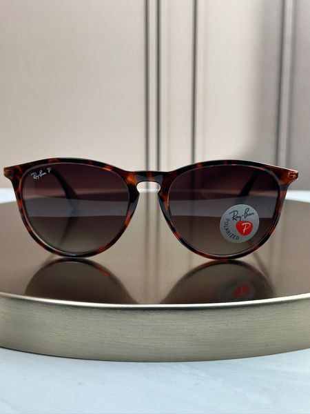 Сонцезахисні окуляри Ray-Ban Erika RB4171 гавана коричнева лінза круглі жіночі