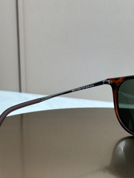 Солнцезащитные очки Ray-Ban Erika RB4171 гавана, зеленая линза, поляризованные, круглые, женские
