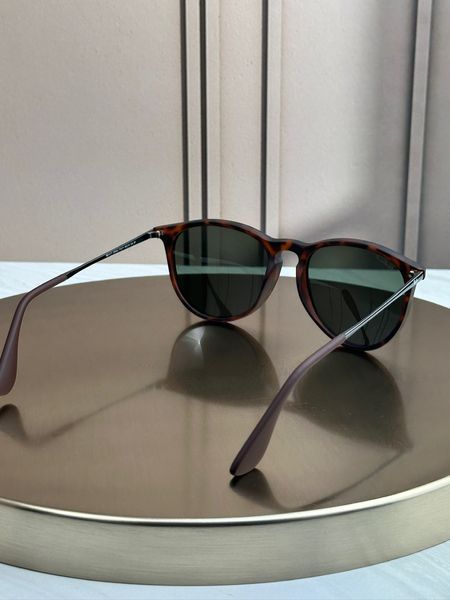 Солнцезащитные очки Ray-Ban Erika RB4171 гавана, зеленая линза, поляризованные, круглые, женские