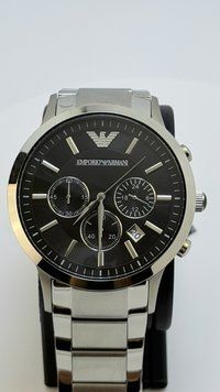 Мужские часы Emporio Armani Renato AR2434 с хронографом (Серебристый / Черный циферблат)