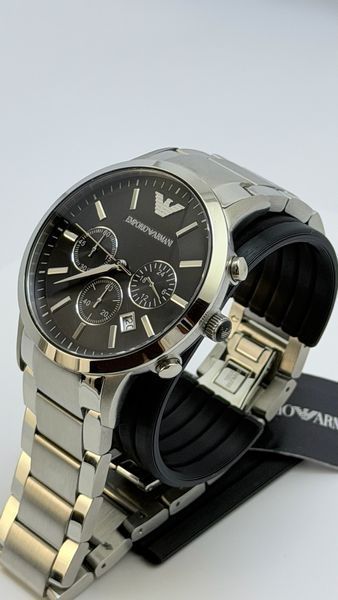 Мужские часы Emporio Armani Renato AR2434 с хронографом (Серебристый / Черный циферблат)