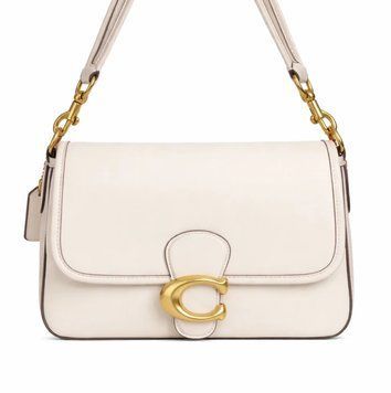 Жіноча сумка шкіряна Coach Soft Tabby Shoulder Bag молочна COA10398 фото