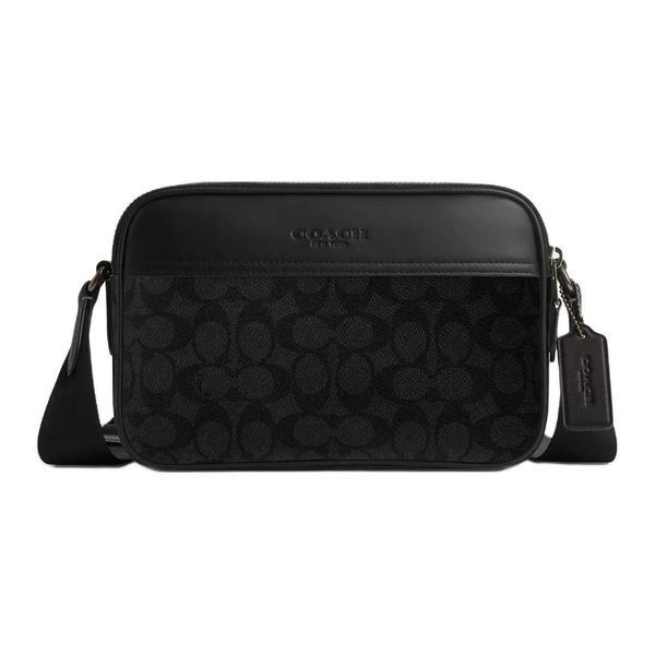 Сумка через плече Coach Graham чорна Signature, слінг для камери, оригінал