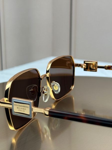 Сонцезахисні окуляри Dolce & Gabbana DG2316 золоті прямокутні чоловічі