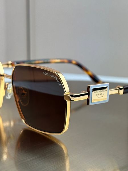 Сонцезахисні окуляри Dolce & Gabbana DG2316 золоті прямокутні чоловічі