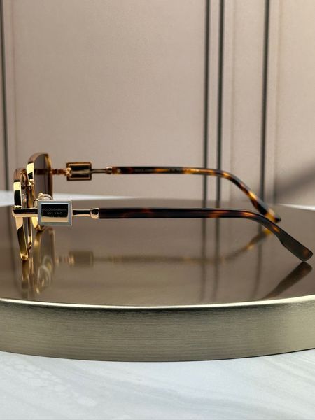 Сонцезахисні окуляри Dolce & Gabbana DG2316 золоті прямокутні чоловічі