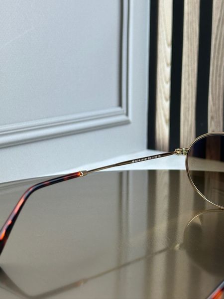 Сонцезахисні окуляри Ray-Ban RB3547 N золото, коричнева градієнтна лінза, круглі, подвійна перемичка, унісекс, оригінал RBN88628 фото