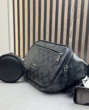 Чоловіча сумка бананка COACH Elias Belt Bag In Signature Canvas