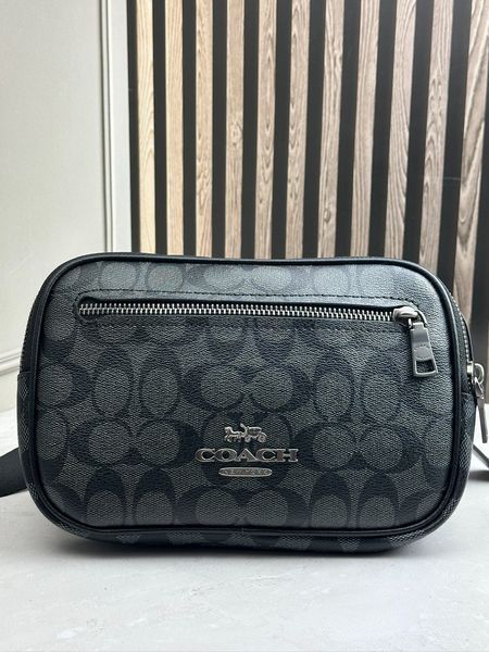 Мужская сумка бананка COACH Elias Belt Bag In Signature Canvas