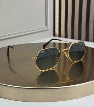 Сонцезахисні окуляри Ray-Ban RB3556 N Octagonal золото, зелена лінза G15, восьмикутні, унісекс, оригінал RBN30741 фото