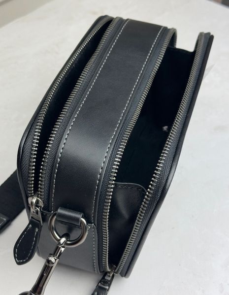 Чоловіча сумка крос-боді Coach Signature Canvas Camera Bag (Чорна/Темно-сіра)