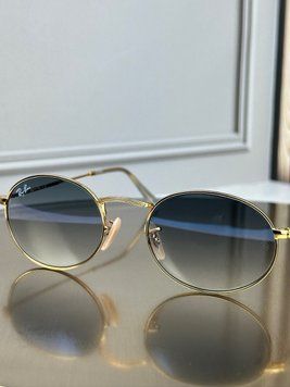 Сонцезахисні окуляри Ray-Ban RB3547 N золото, блакитна градієнтна лінза, овальні, подвійна перемичка, унісекс, оригінал RBN46459 фото