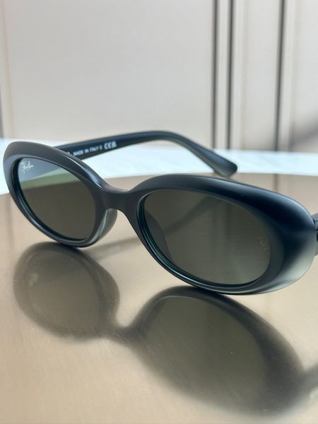 Сонцезахисні окуляри Ray-Ban RB4441D чорні зелена лінза овальні унісекс