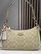 Жіноча сумка Coach Teri Shoulder Bag Signature Canvas Light Khaki Кросбоді Багет Біла &mdash; фото 1