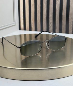 Сонцезахисні окуляри Ray-Ban RB3832 графіт, зелена лінза G15, овальні, прямокутні, металеві, унісекс, оригінал RBN18186 фото
