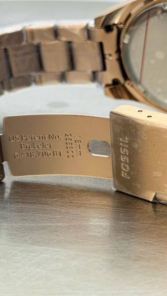 Женские часы Fossil Riley ES2811 с кристаллами Swarovski и хронографом (Розовое золото)