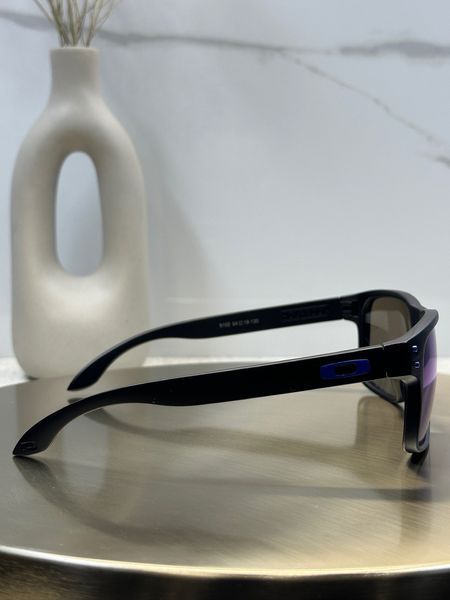 Сонцезахисні окуляри Oakley Holbrook OO9102 чорні синя дзеркальна лінза унісекс