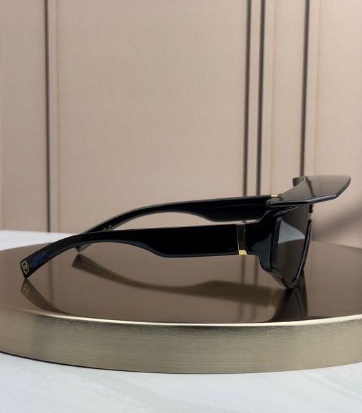 Сонцезахисні окуляри Dolce & Gabbana DG6177 чорні маска-щит темна лінза унісекс