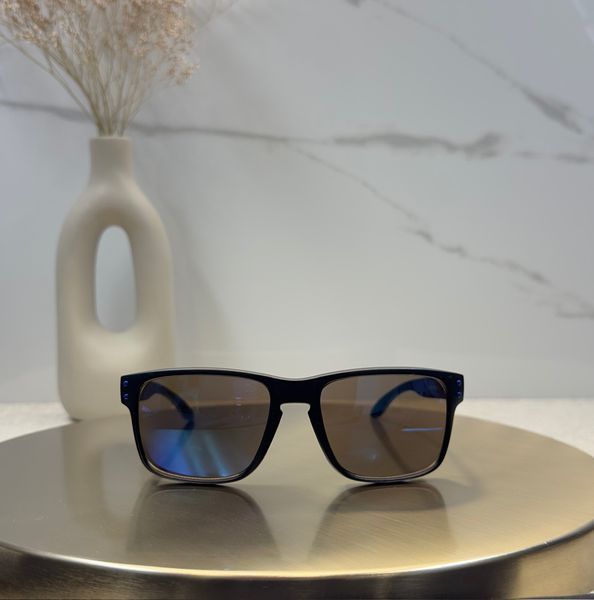 Сонцезахисні окуляри Oakley Holbrook OO9102 чорні синя дзеркальна лінза унісекс