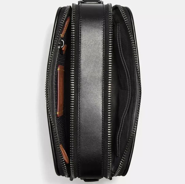 Чоловіча сумка кросбоді Coach Charter Signature Canvas Чорна Месенджер