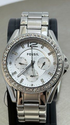 Жіночий годинник Fossil Riley ES3202 з кристалами Swarovski (Сріблястий)