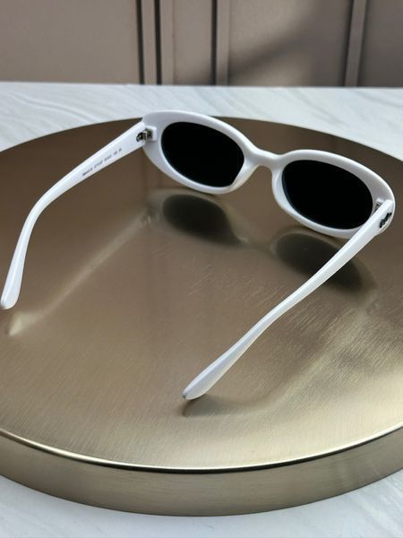 Сонцезахисні окуляри Ray-Ban RB4441D білі, синя лінза, овальні, жіночі, унісекс