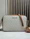 Жіноча сумка через плече Michael Kors Jet Set біло-коричнева з монограмою &mdash; фото 1