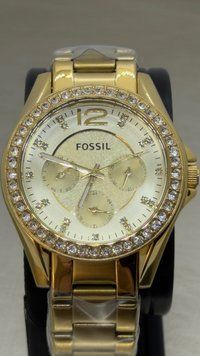 Женские часы Fossil Riley ES3203 с кристаллами Swarovski (Золотистый)