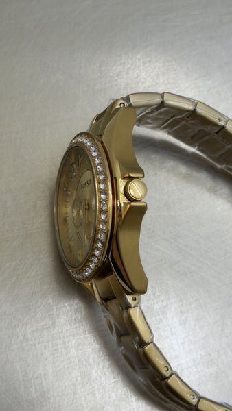 Женские часы Fossil Riley ES3203 с кристаллами Swarovski (Золотистый)