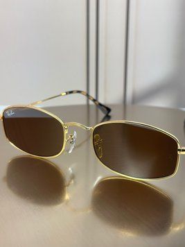 Сонцезахисні окуляри Ray-Ban RB3832 золото, коричнева лінза B15, прямокутні, унісекс, оригінал RBN02817 фото