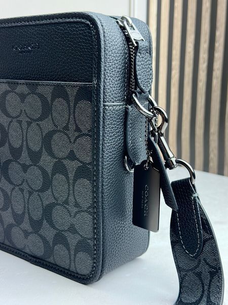 Чоловіча сумка Coach Sullivan Crossbody in Signature Canvas Charcoal/Black