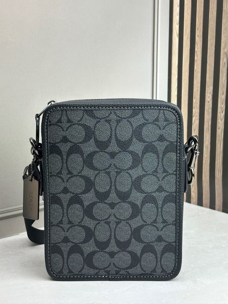 Чоловіча сумка Coach Sullivan Crossbody in Signature Canvas Charcoal/Black