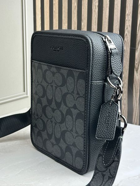 Чоловіча сумка Coach Sullivan Crossbody in Signature Canvas Charcoal/Black
