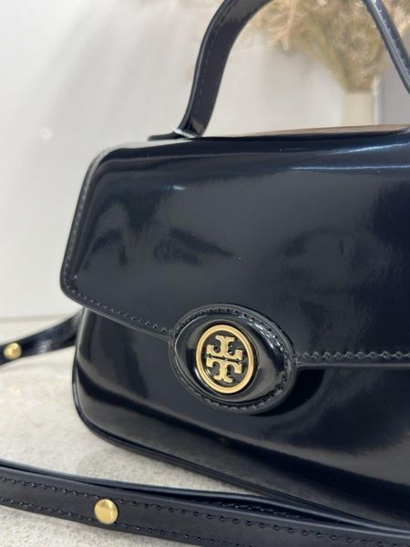 Жіноча сумка Tory Burch Small Robinson Spazzolato Top-handle Bag Black