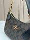 Жіноча сумка Coach Signature Canvas коричнево-чорна через плече &mdash; фото 4