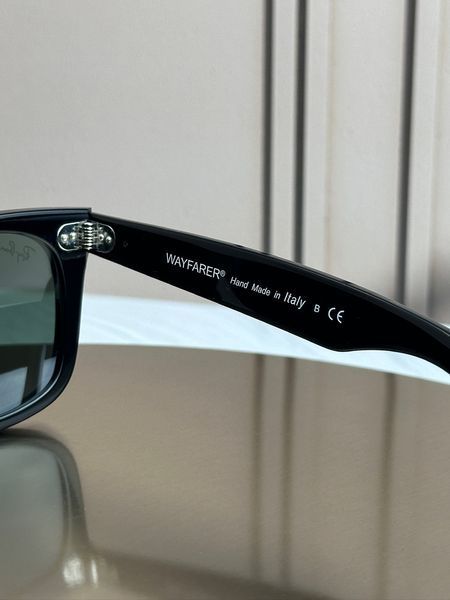 Солнцезащитные очки Ray-Ban Original Wayfarer RB2140 черные, зеленая линза G15, унисекс, классика