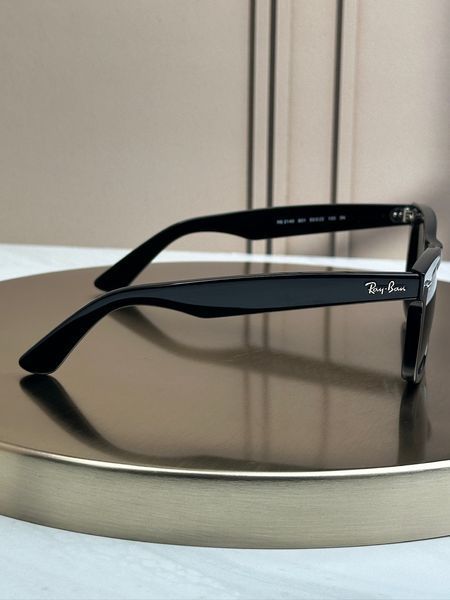 Солнцезащитные очки Ray-Ban Original Wayfarer RB2140 черные, зеленая линза G15, унисекс, классика