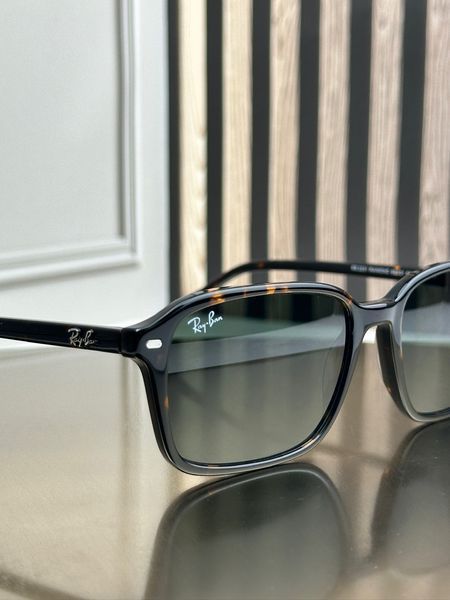 Солнцезащитные очки Ray-Ban Raimond RB2231 гваяная, зеленая линза G15, прямоугольные, унисекс