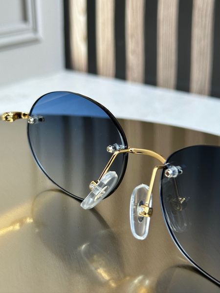 Сонцезахисні окуляри Ray-Ban RB3767 золото блакитна лінза овальні безоправні унісекс