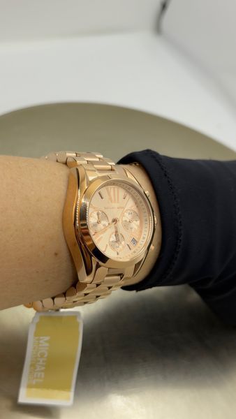 Жіночий годинник Michael Kors Bradshaw MK5799 з хронографом (Рожеве золото)
