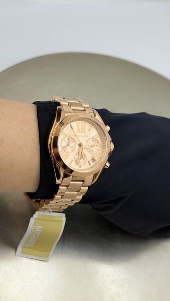 Жіночий годинник Michael Kors Bradshaw MK5799 з хронографом (Рожеве золото)